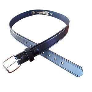 Boston Leather 6607 US Postal Approved Black Leather Belt Mens 40  USA EUC